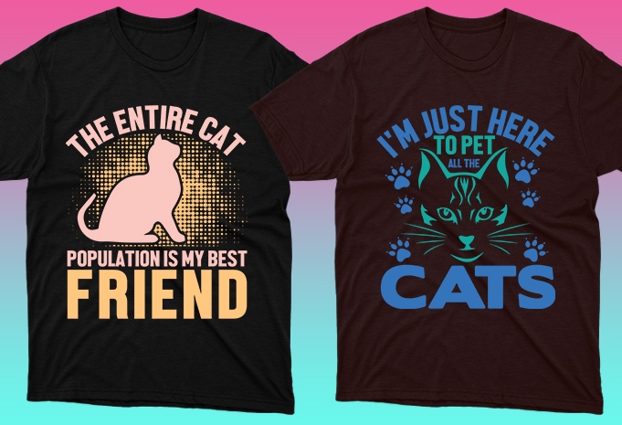 50 Cat Quotes Editable T shirt Designs Bundle