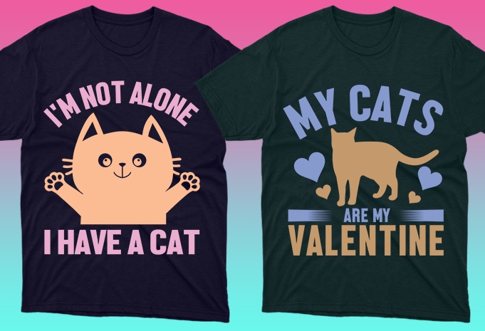 50 Cat Quotes Editable T shirt Designs Bundle