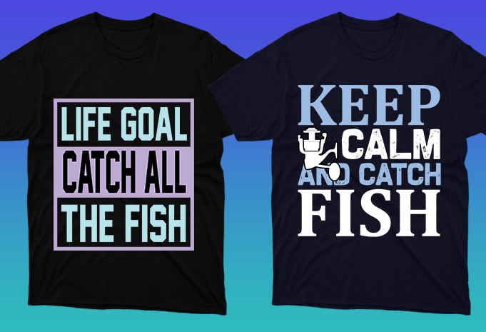 50 Editable Fishing T-shirt Designs Bundle