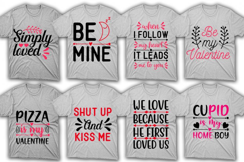 80 Valentine's day t-shirt designs bundle, Valentine's day svg bundle