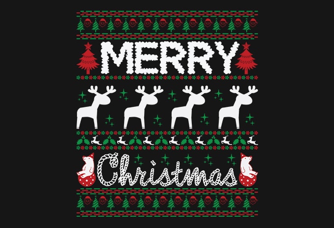 Editable Merry Christmas Sweater Design