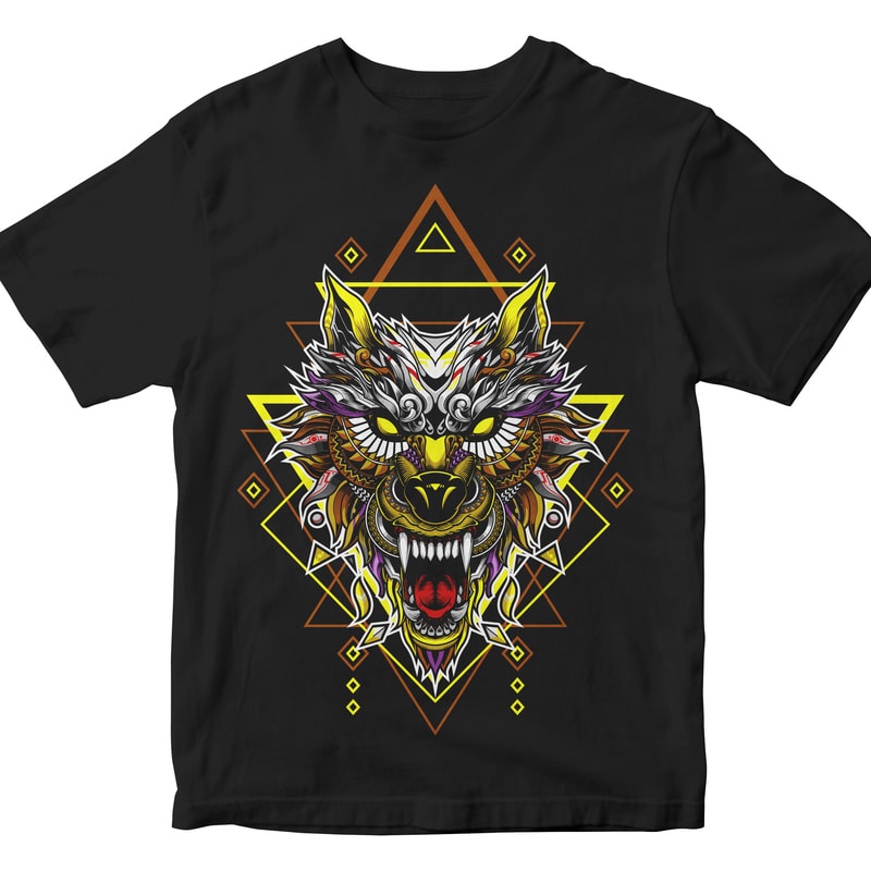 WOLF HEAD GEOMETRIC t shirt designs for teespring