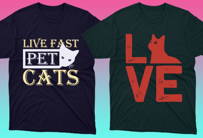 50 Cat Quotes Editable T shirt Designs Bundle