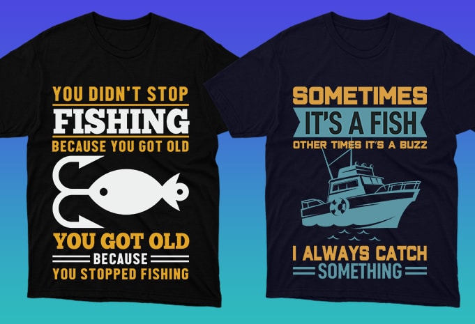 50 Editable Fishing T-shirt Designs Bundle