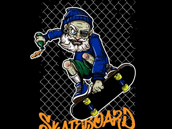 Old man skateboard tshirt design for sale