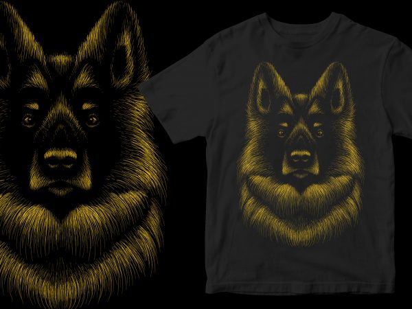 Wolf head hand draw tshirt design vector