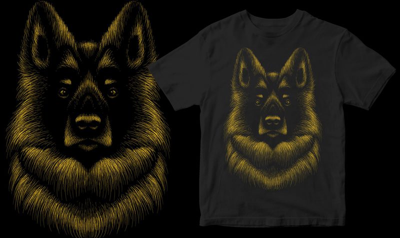Wolf Head Hand Draw vector shirt designs