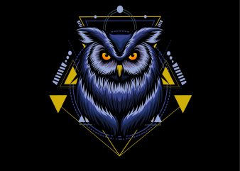 OWL HEAD GEOMETRIC buy t shirt design artwork