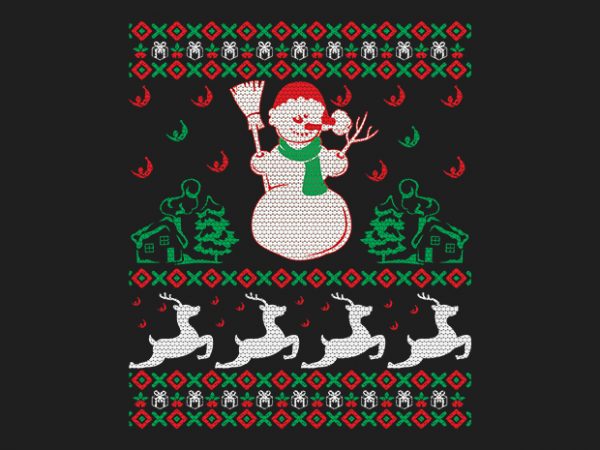100% pattern ugly christmas sweater design