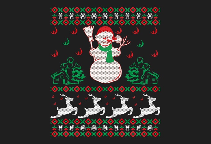 100% Pattern Ugly Christmas Sweater Design