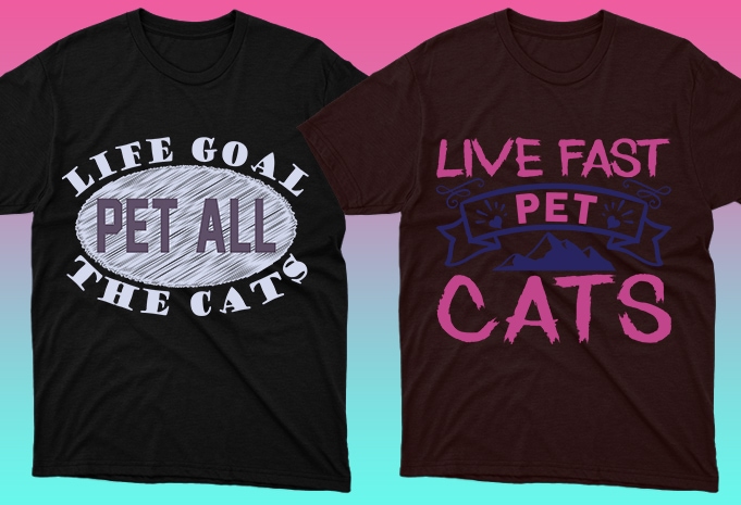 50 Cat Quotes Editable T shirt Designs Bundle