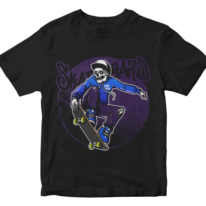 Skull Skateboard Cartoon buy t shirt designs artwork