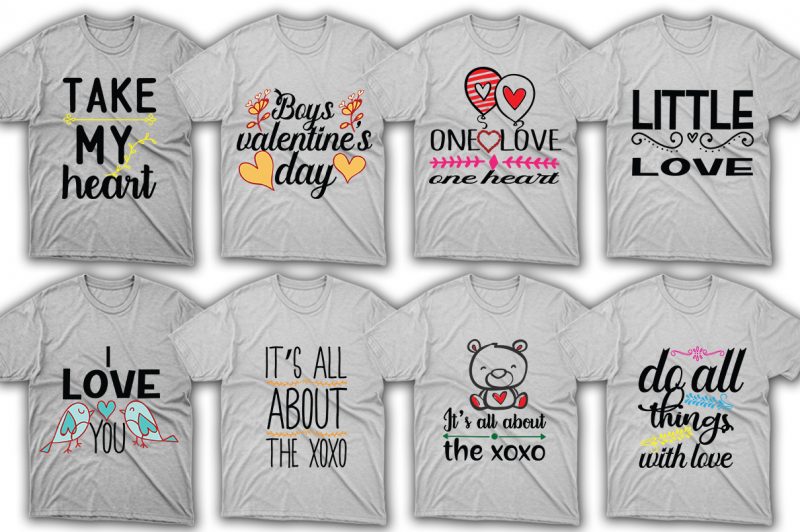 80 Valentine's day t-shirt designs bundle, Valentine's day svg bundle