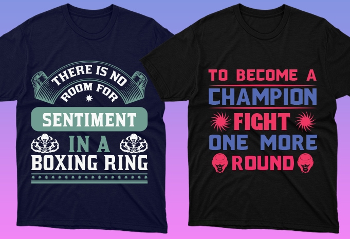 50 editable Boxing t-shirt designs bundle