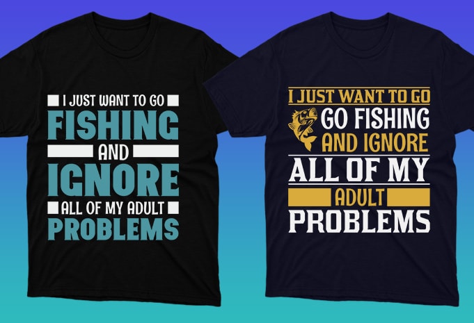 50 Editable Fishing T-shirt Designs Bundle