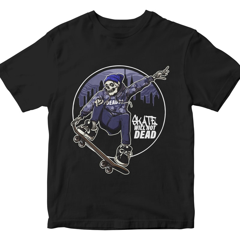 Skull Skateboard Cartoon buy t shirt designs artwork