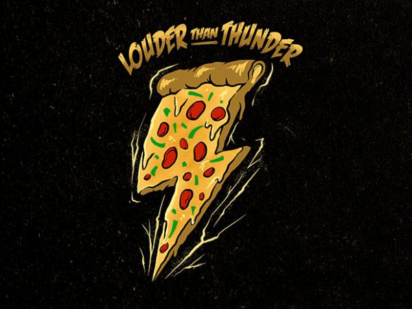 The power of pizza graphic t-shirt design