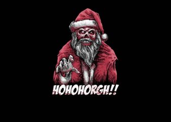 Santa Zombie commercial use t-shirt design