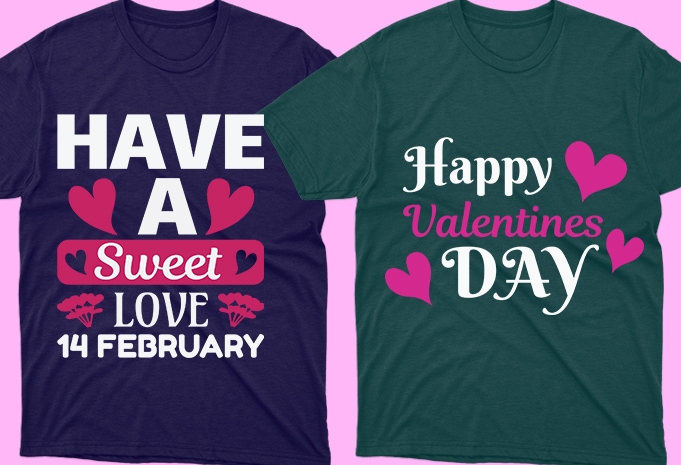 50 Editable Valentine's day T-shirt Designs Bundle