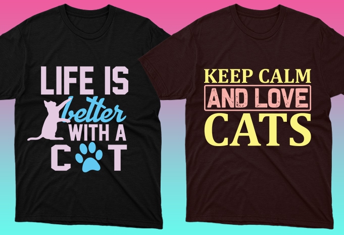 50 Cat Quotes Editable T shirt Designs Bundle