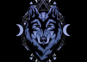 wolf head geometric vector shirt design