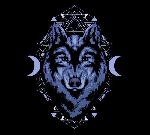 Wolf head geometric vector shirt design