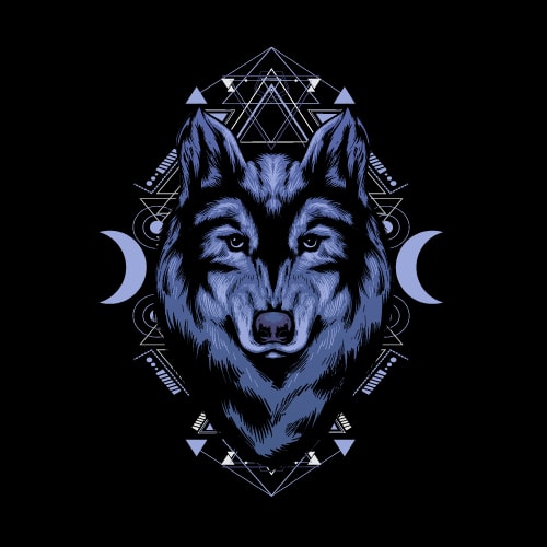 wolf head geometric vector shirt design - Buy t-shirt designs