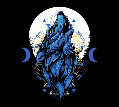 night wolf head geometric T shirt vector artwork night wolf head geometric T shirt vector artwork