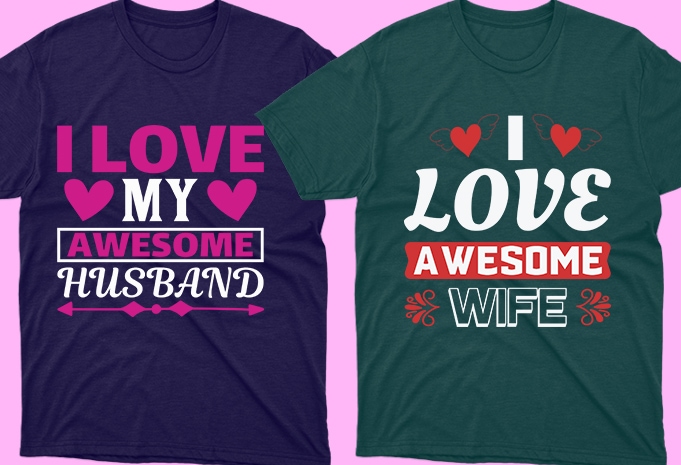 50 Editable Valentine's day T-shirt Designs Bundle