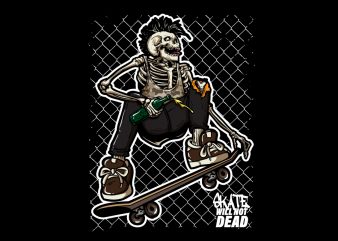 Skull Skateboard Cartoon t shirt design for purchase