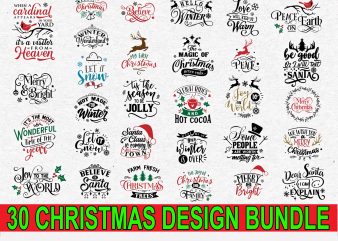 30 christmas design bundle svg, png, dxf, eps, bundle christmas svg, holiday svg, christmas decor svg, christmas design svg, santa svg, christmas cut file ,christmas