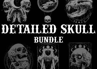 detailed skull bundle tshirt design