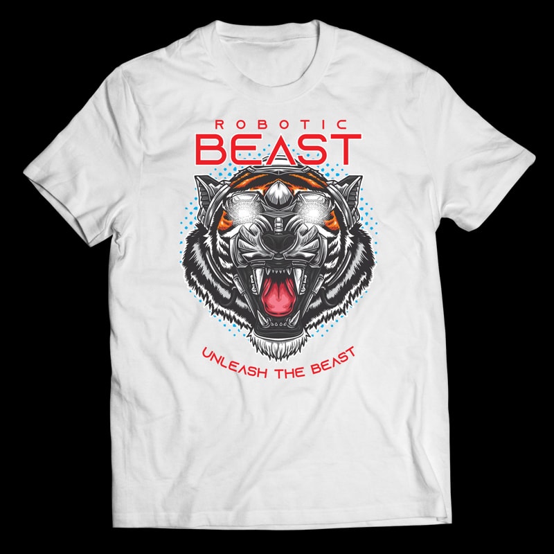 Robotic Tiger – Vector T-shirt Design vector t shirt design