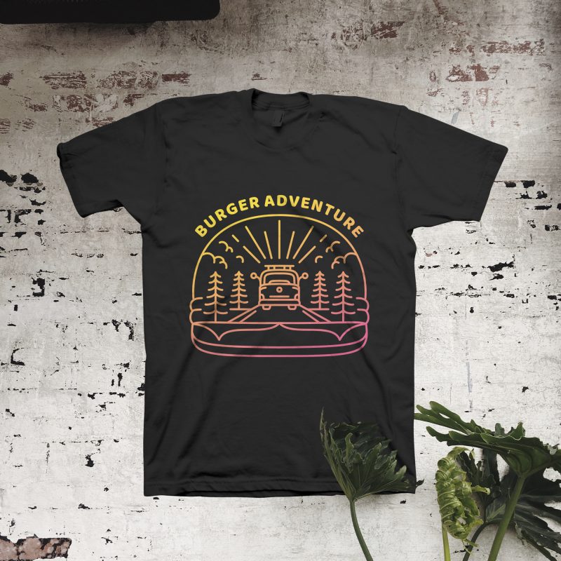 Burger Adventure t shirt design png