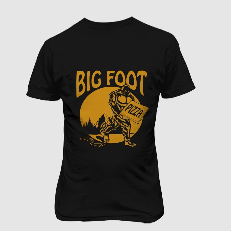 Bigfoot Pizza t shirt design png