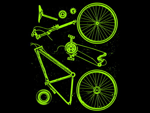 Bike parts t shirt design for purchase