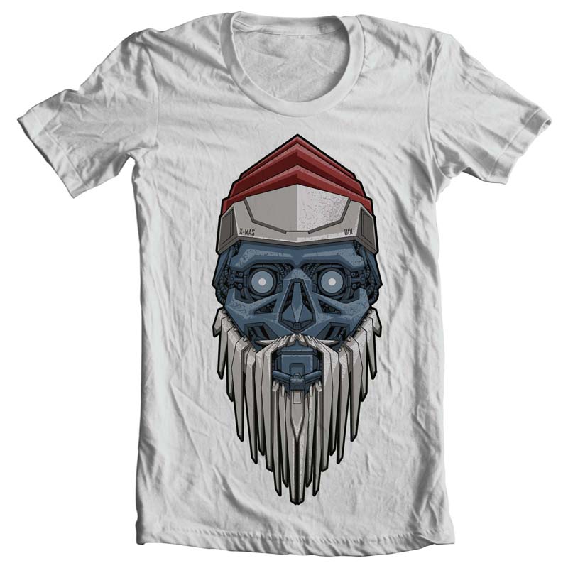Santa Robot t shirt designs for merch teespring and printful