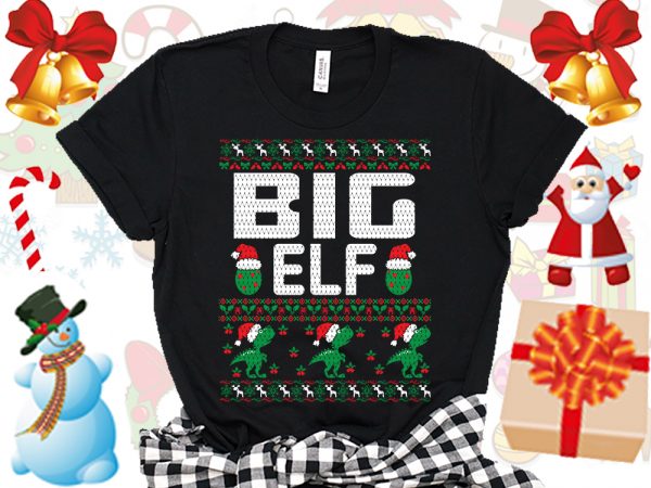 Editable big elf family ugly christmas sweater design Editable big elf family ugly christmas sweater design