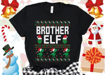Editable Brother ELF Family Ugly Christmas sweater design