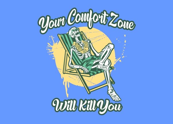 Comfort zone vector t-shirt design template