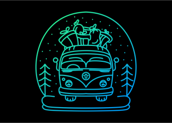 Christmas Van vector shirt design