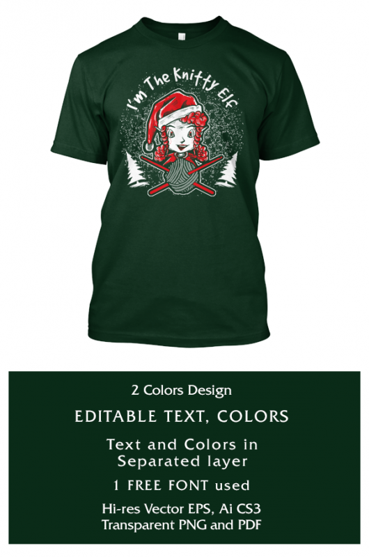 Knitty Elf buy tshirt design