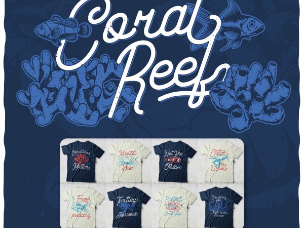 Coral reef bundle t shirt vector file