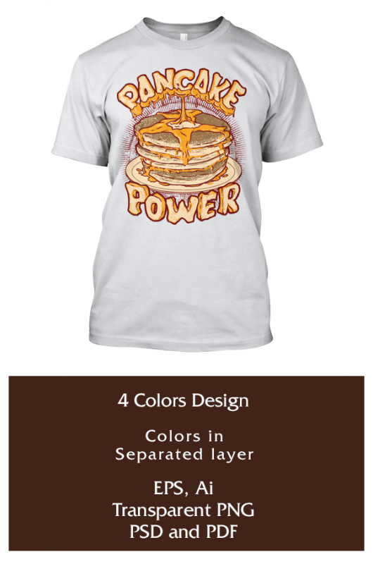 Pancake Power commercial use t shirt designs