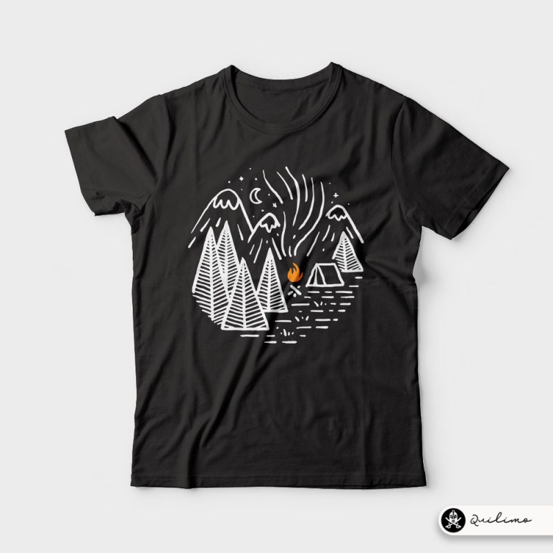 Camping and Bonfire commercial use t shirt designs