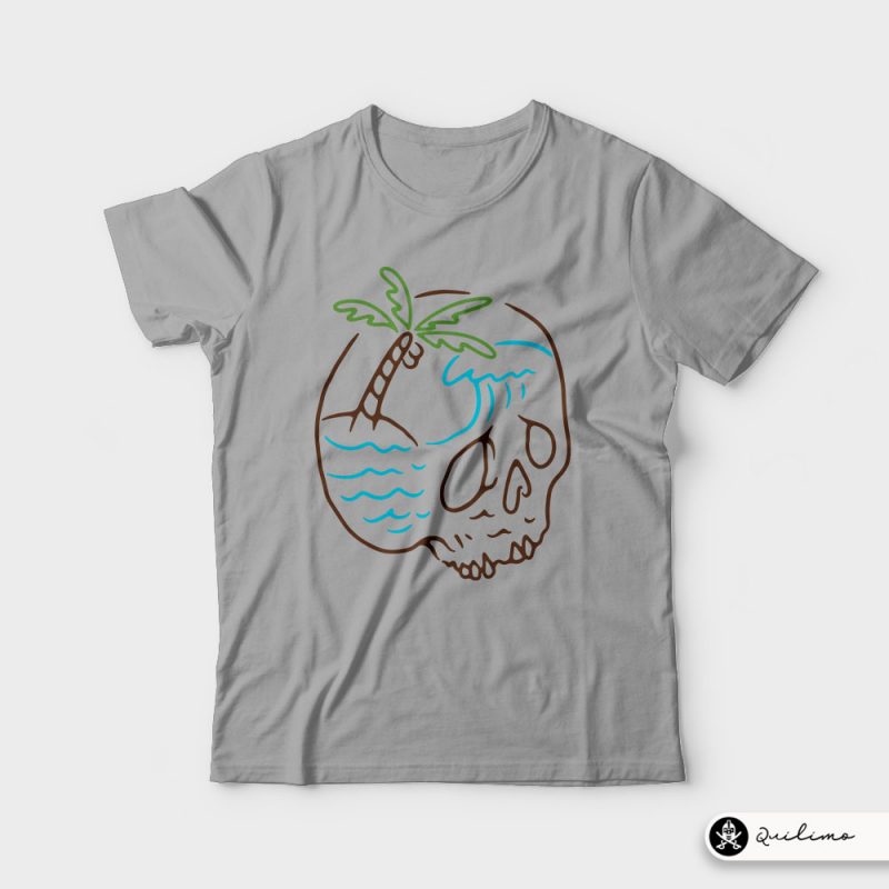 Skull Summer Mind vector shirt designs