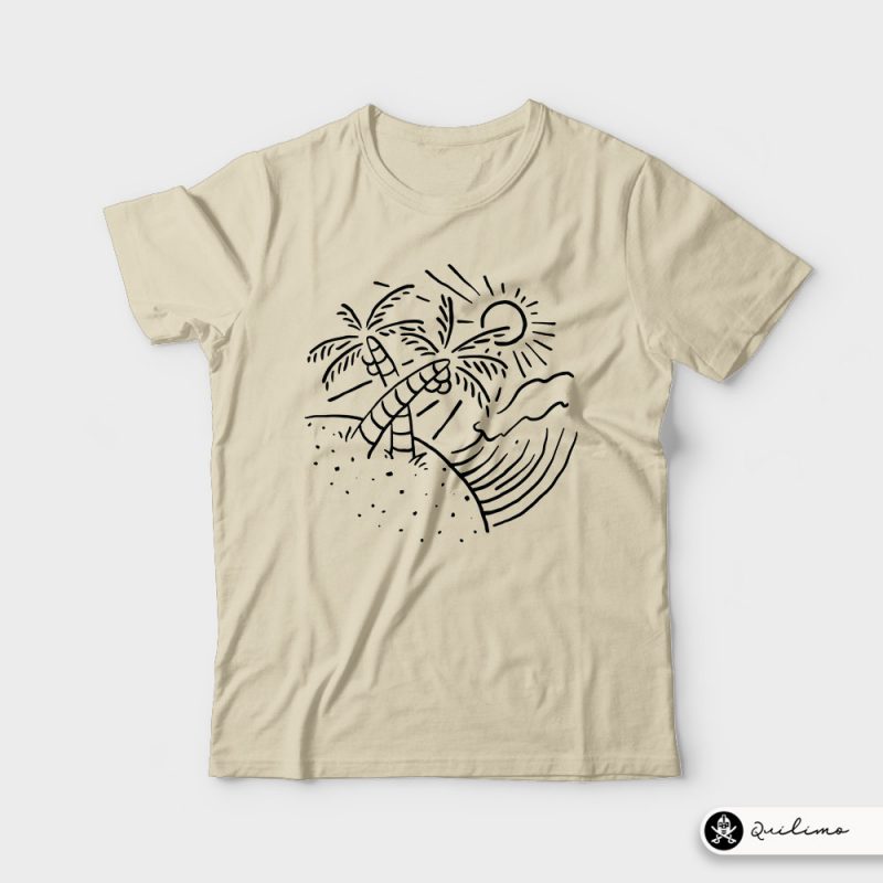 Beach and Wave vector shirt designs