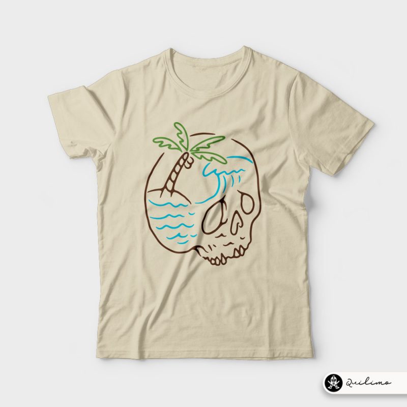 Skull Summer Mind vector shirt designs
