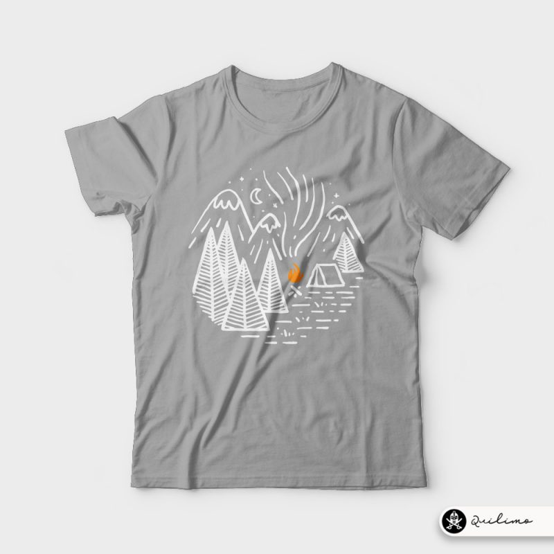 Camping and Bonfire commercial use t shirt designs