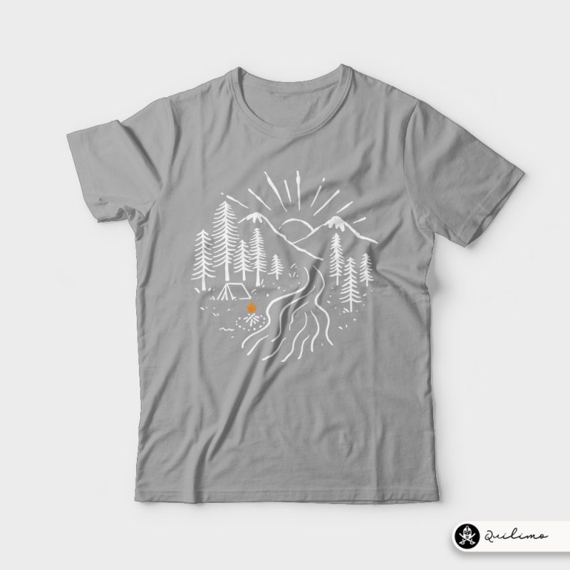 Camping and River commercial use t shirt designs